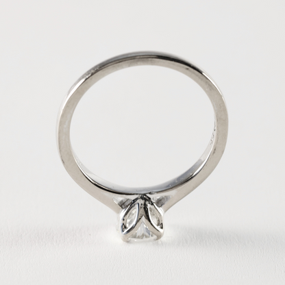 Inel Logodnă cu Diamante din Aur Alb 18k