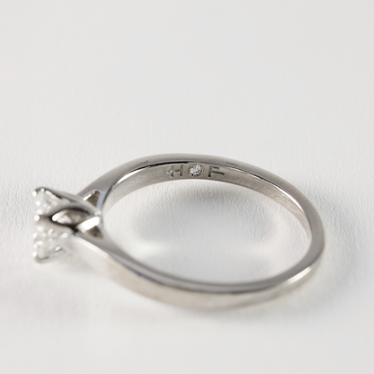 Inel Logodnă cu Diamante din Aur Alb 18k