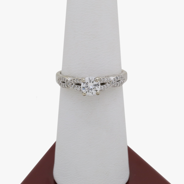 Inel Logodnă cu Diamante din Aur Alb 14k