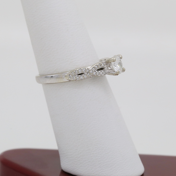 Inel Logodnă cu Diamante din Aur Alb 14k