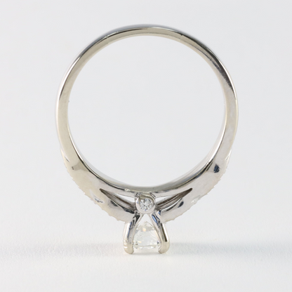 Inel Logodnă cu Diamante din Aur Alb 14k