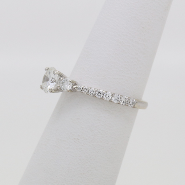 Inel Logodnă Cu Diamante din Aur Alb 14k