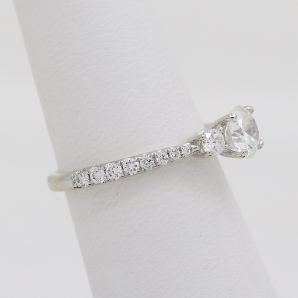 Inel Logodnă Cu Diamante din Aur Alb 14k