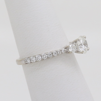 Inel Logodnă Cu Diamante din Aur Alb 14k