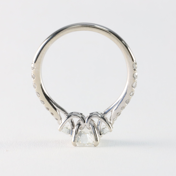 Inel Logodnă Cu Diamante din Aur Alb 14k