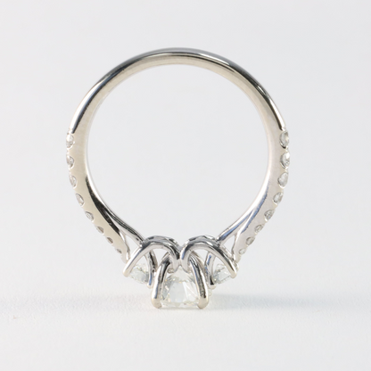 Inel Logodnă Cu Diamante din Aur Alb 14k