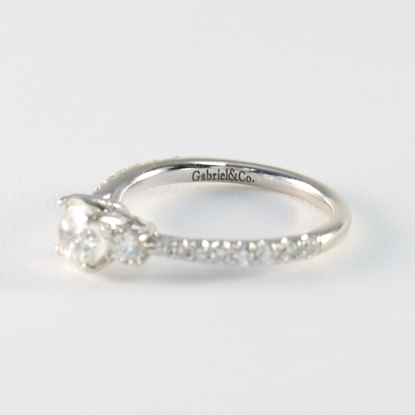 Inel Logodnă Cu Diamante din Aur Alb 14k