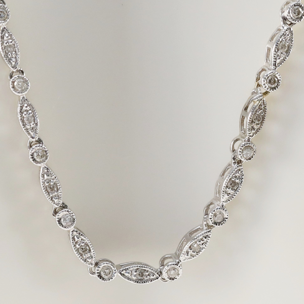 Colier cu diamante din Aur Alb 14k
