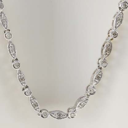 Colier cu diamante din Aur Alb 14k