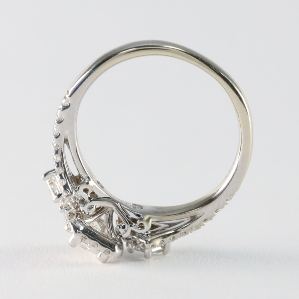 Inel Logodnă cu Diamante din Aur Alb 14k