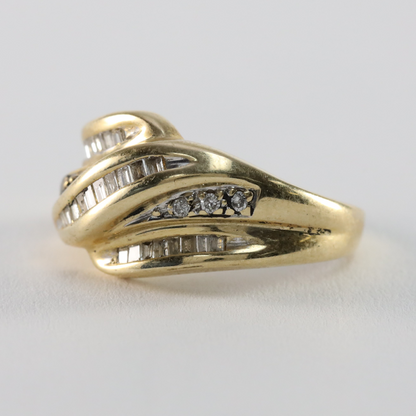 Inel Cu Diamante din Aur Galben 14k