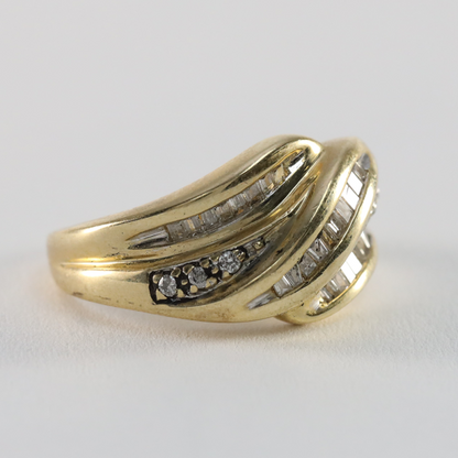 Inel Cu Diamante din Aur Galben 14k