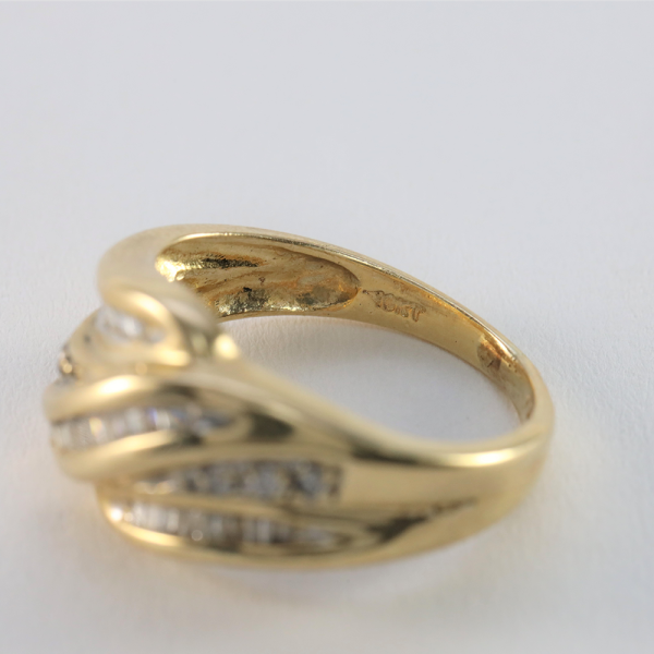 Inel Cu Diamante din Aur Galben 14k