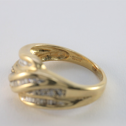 Inel Cu Diamante din Aur Galben 14k