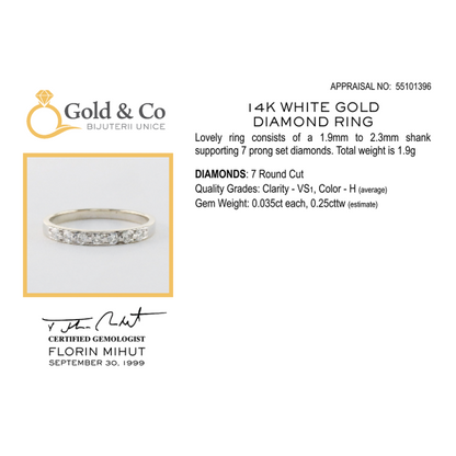 Inel Cu Diamante din Aur Alb 14k