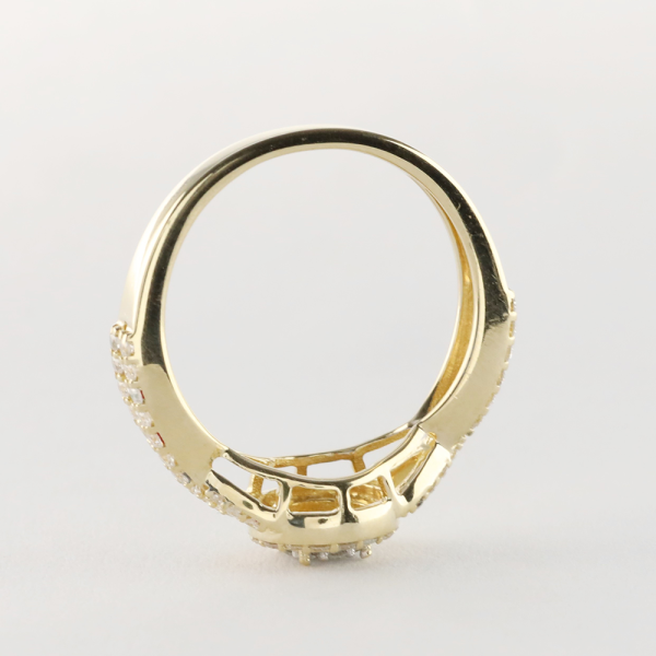 Inel Halo Cu Diamante din Aur Galben 10k