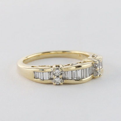 Inel Cu Diamante din Aur Galben 14k