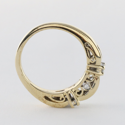 Inel Cu Diamante din Aur Galben 14k