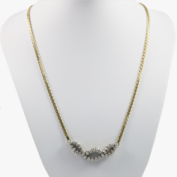 Colier cu Diamante din Aur Galben 14k
