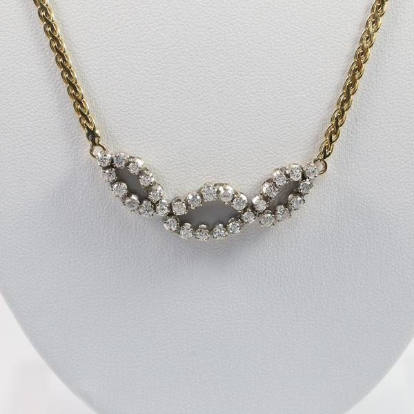 Colier cu Diamante din Aur Galben 14k