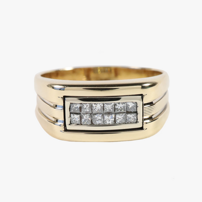 Inel Cu Diamante din Aur Galben 14k