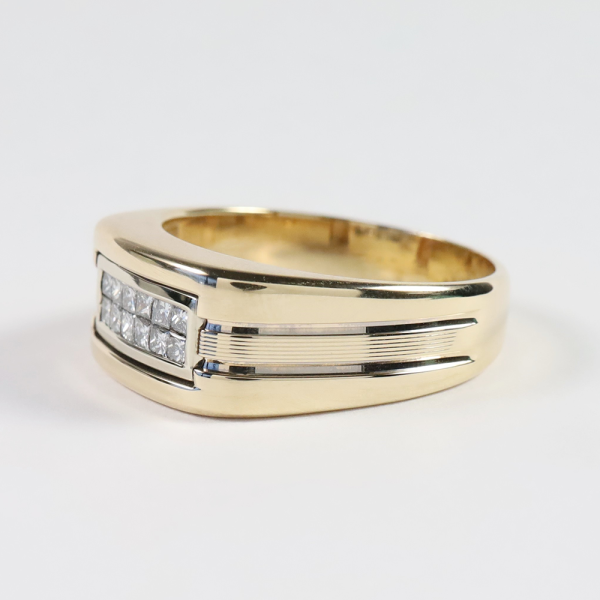 Inel Cu Diamante din Aur Galben 14k