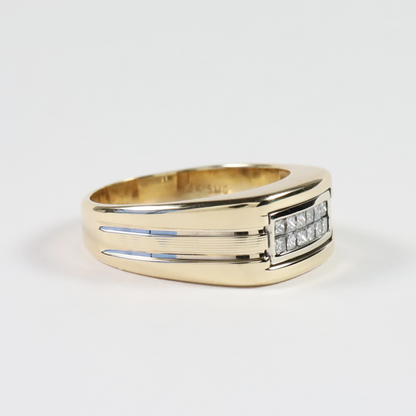 Inel Cu Diamante din Aur Galben 14k