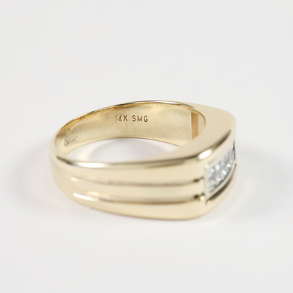 Inel Cu Diamante din Aur Galben 14k