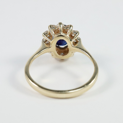 Inel Cu Diamante & Safire din Aur Galben 14k