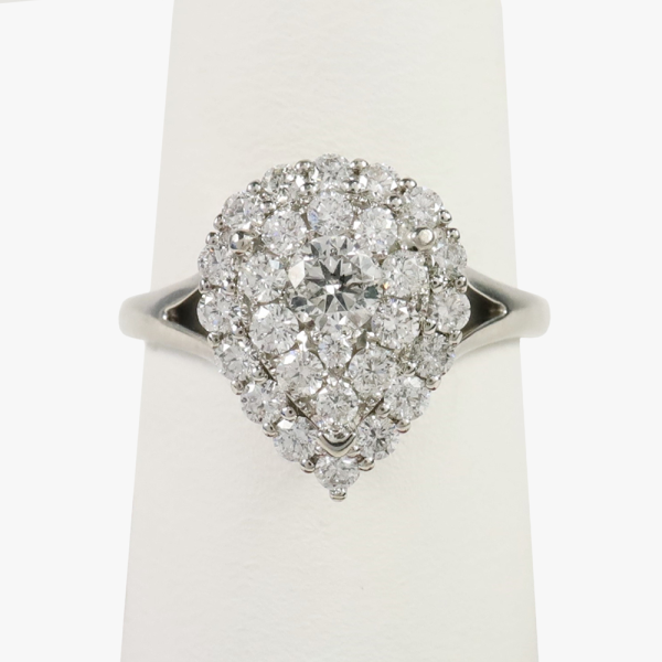 Inel Cu Diamante din Aur Alb 14k