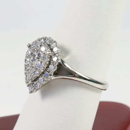 Inel Cu Diamante din Aur Alb 14k