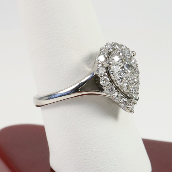 Inel Cu Diamante din Aur Alb 14k