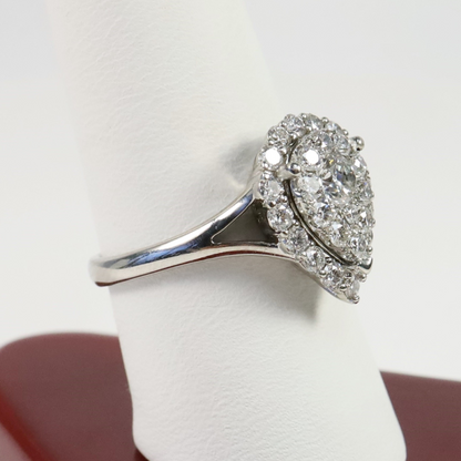 Inel Cu Diamante din Aur Alb 14k