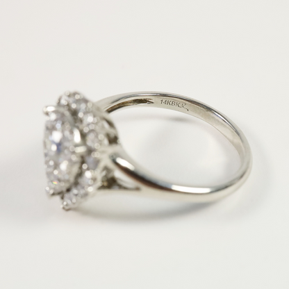 Inel Cu Diamante din Aur Alb 14k