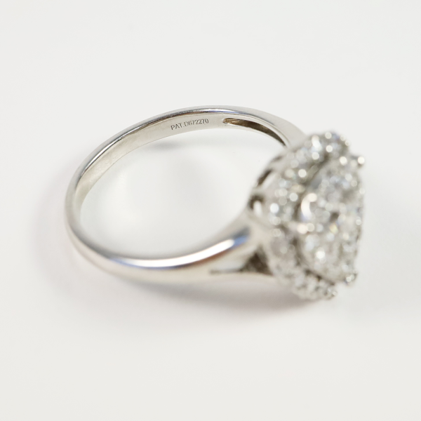 Inel Cu Diamante din Aur Alb 14k