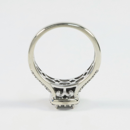 Inel cu Diamante Albe Si Negre din Aur Alb 14k