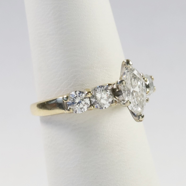 Inel Logodnă cu Diamante din Aur Galben 14k