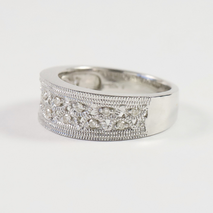 Inel cu Diamante din Aur Alb 18k