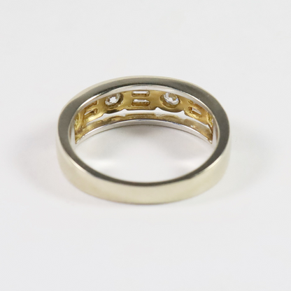 Inel Cu Diamante din Aur Galben și Alb 18k