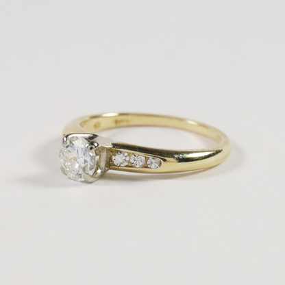 Inel Logodnă Cu Diamante din Aur Galben 14k