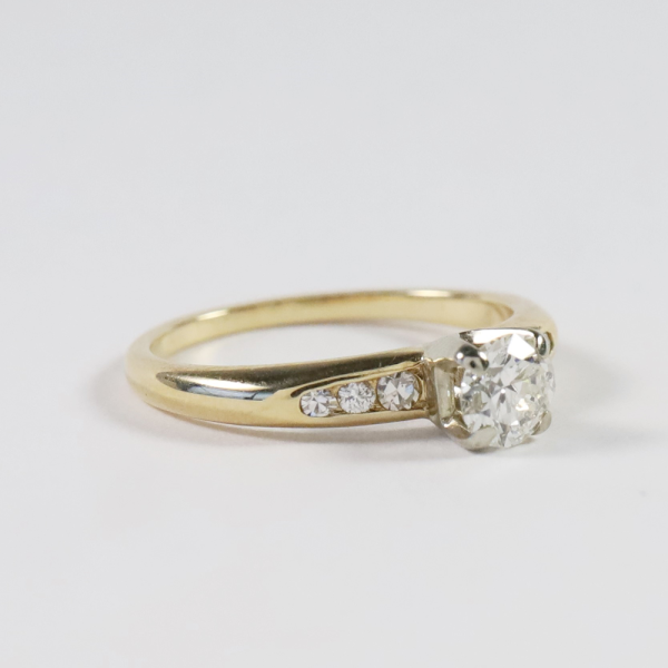 Inel Logodnă Cu Diamante din Aur Galben 14k