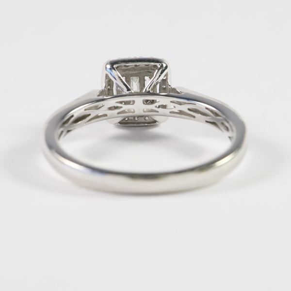 Inel Logodnă Cu Diamante din Aur Alb 14k