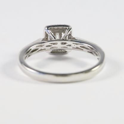 Inel Logodnă Cu Diamante din Aur Alb 14k