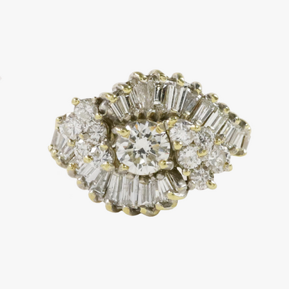 Inel Cu Diamante din Aur Galben 18k