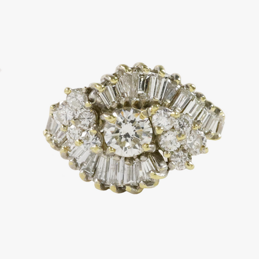 Inel Cu Diamante din Aur Galben 18k