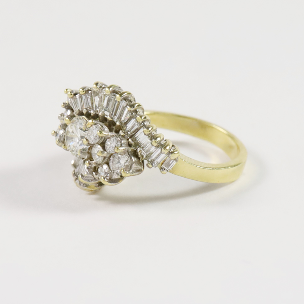 Inel Cu Diamante din Aur Galben 18k