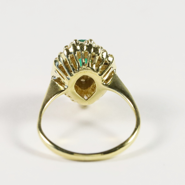 Inel Cu Smarald și Diamante din Aur Galben 18k