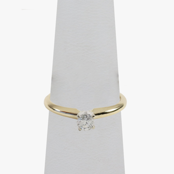 Inel Logodnă Cu Diamant Solitar din Aur Galben 14k