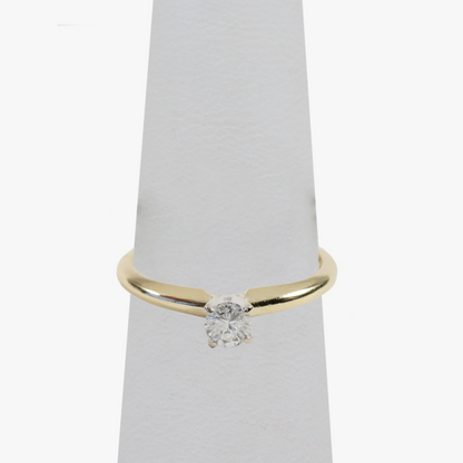 Inel Logodnă Cu Diamant Solitar din Aur Galben 14k
