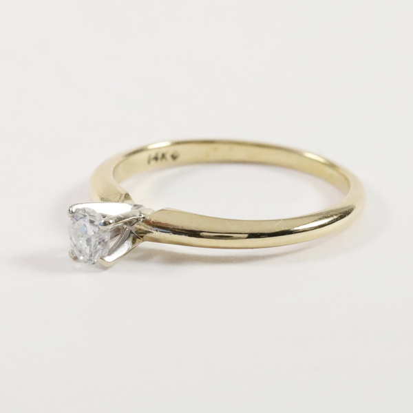 Inel Logodnă Cu Diamant Solitar din Aur Galben 14k